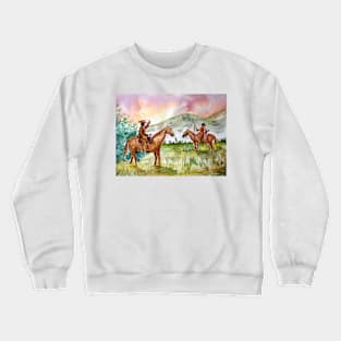 Cowboy Meets Native American Crewneck Sweatshirt